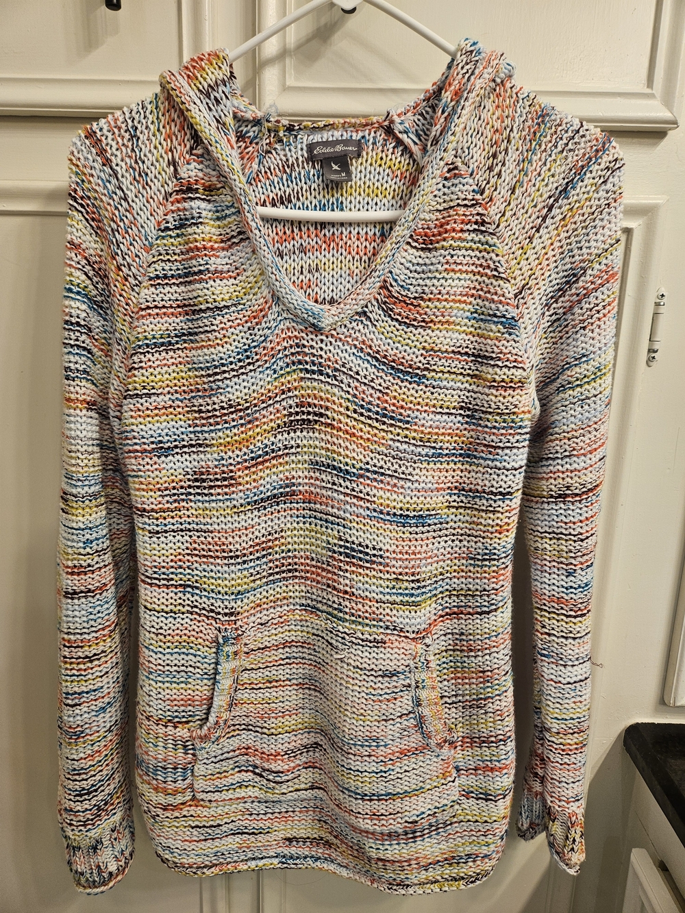 Eddie Bauer Multicolor  V-Neck Hooded Sweater